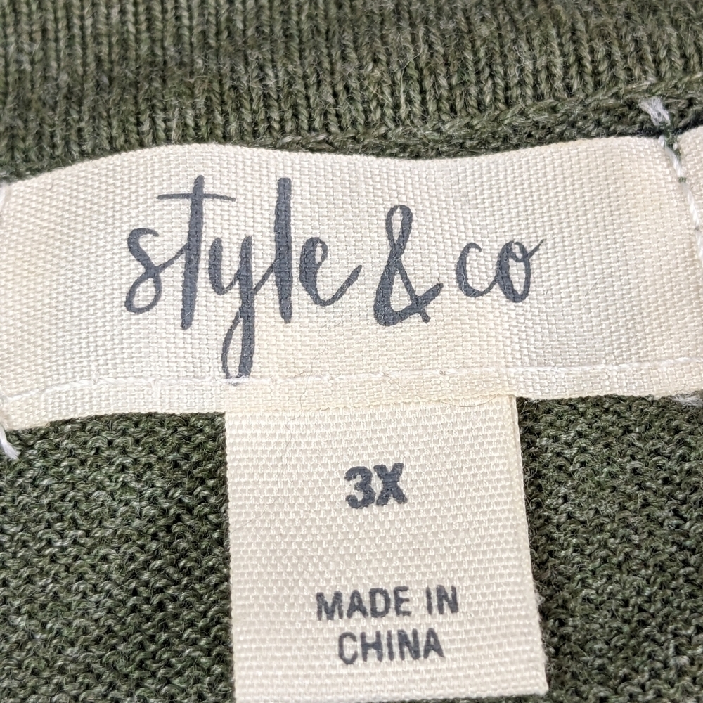 Style & Co Women's Stretch Knit Long Sleeve Stretch Knit Size 3x Tie Front Bb19 - Picture 3 of 10